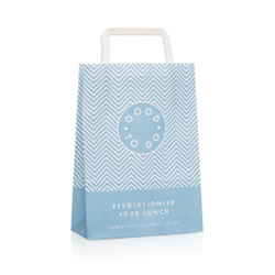 Printed flat handle paper bag